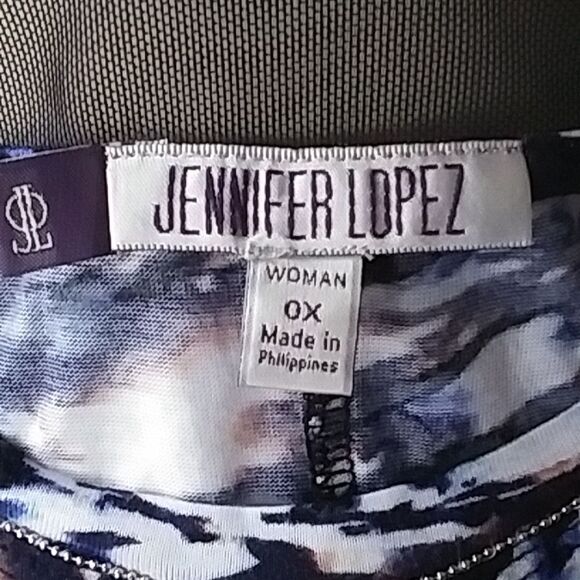 Jennifer Lopez Tank Top Long Dressy Bling Marble Pattern size 0X - Picture 11 of 11